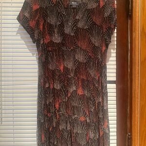 Anthropologie Black and Red Midi Dress